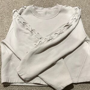 Lululemon Women's Lace-Up Detail Sweatshirt - Cream